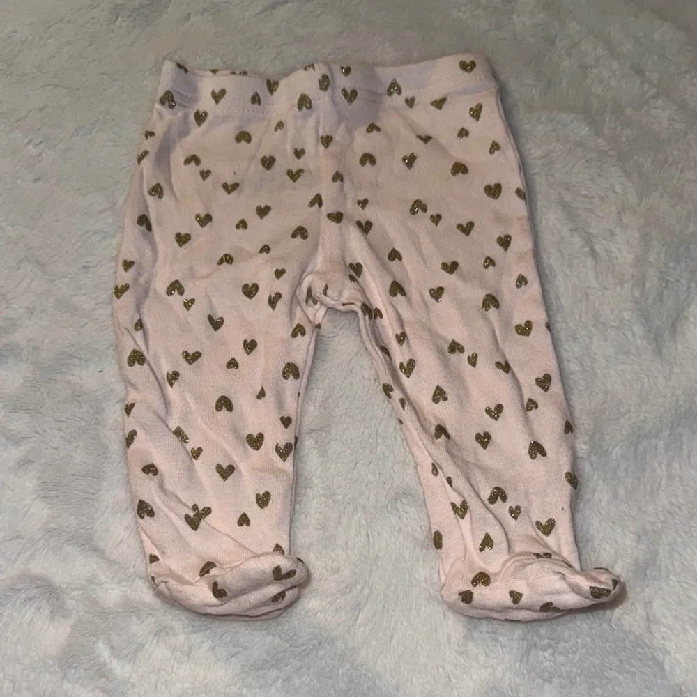 Gerber 0-3 months Organic Baby Outfit with Gold and Pink Accents